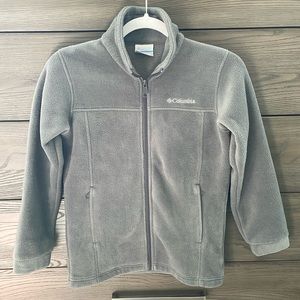 Boys Columbia Gray Fleece Jacket Sz M(10/12)